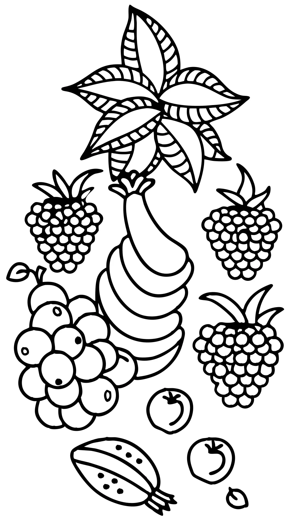 coloring page of fruit